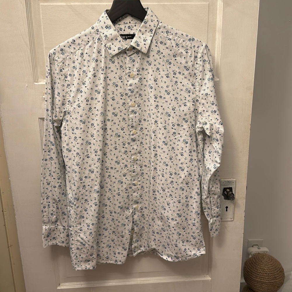 Bar III Slim Fit Floral Dress Shirt Medium